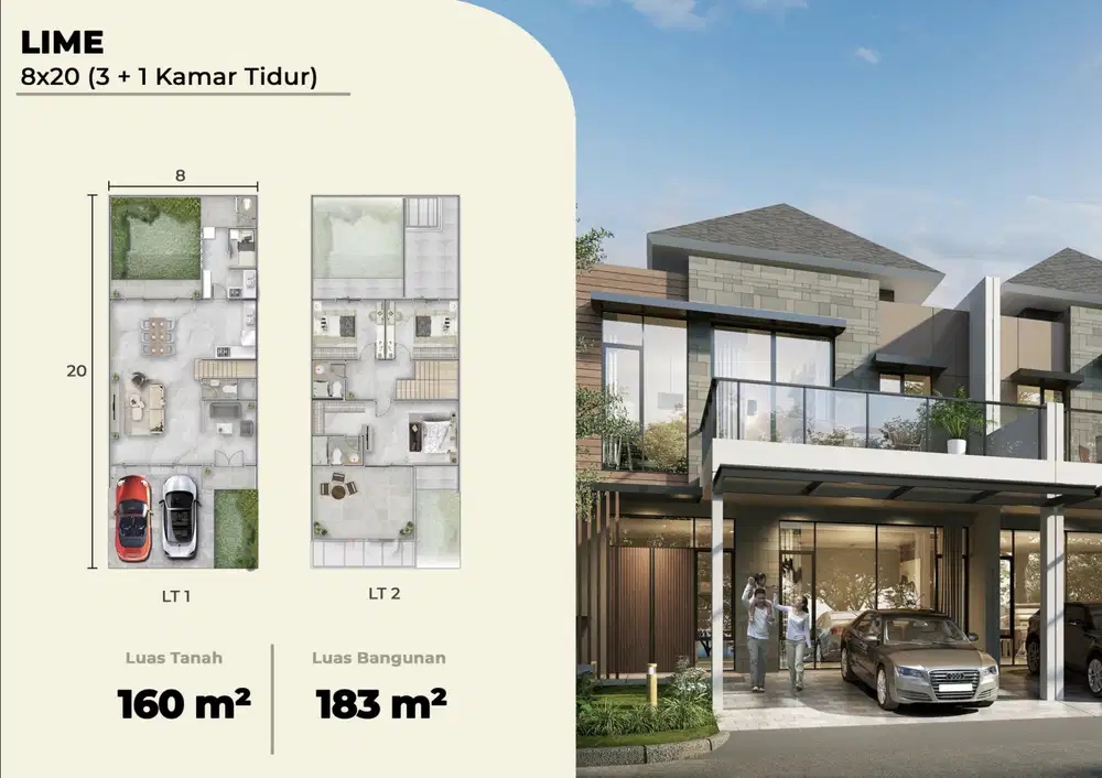 Rumah 2 Lantai Permata Hijau Residence di PIK 2
