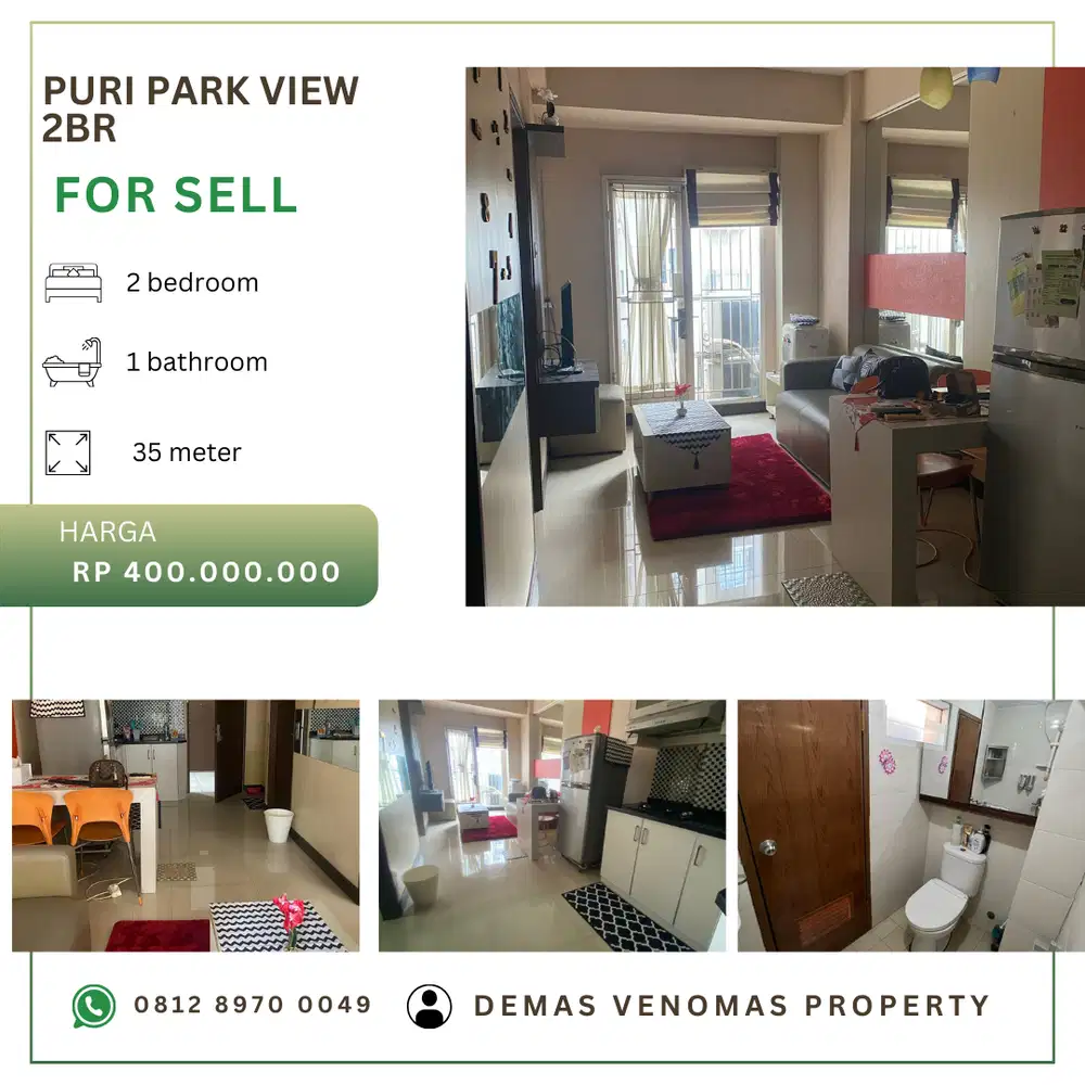 Dijual Cepat Apartement Puri Park View 2BR Full Furnished Tower B