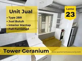 Jual cepat 2BR furnished design mantap apartemen Bassura City