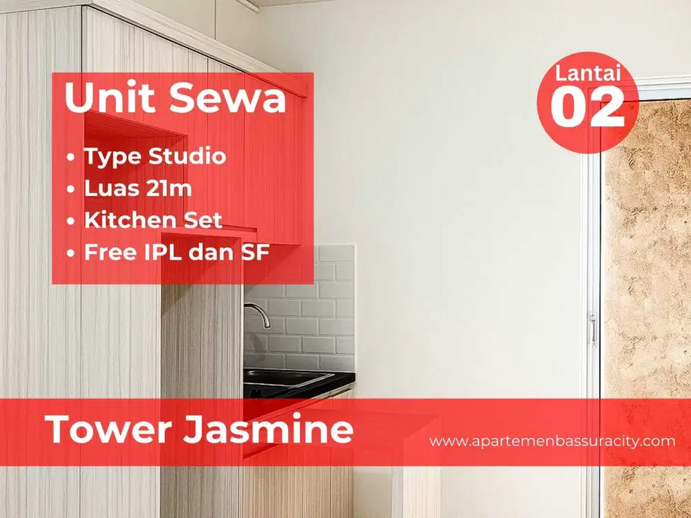 Sewa Studio ada kitchen set apartment Bassura City