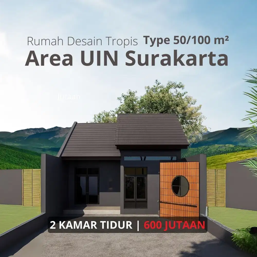Rumah Baru Desain Japandi Tropis, Lokasi Super Strategis Area UIN Solo