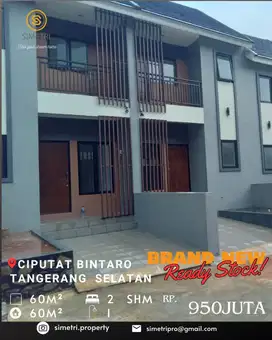 Dijual Rumah Brand New Cluster Ciputat Bintaro Jl Aria Putra Tangsel