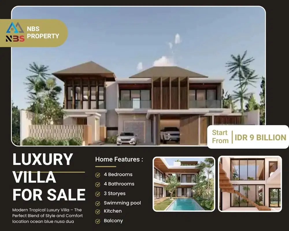 FOR SALE LUXURY VILLA IN NUSA DUA WITH VIEW BLUE OCEAN