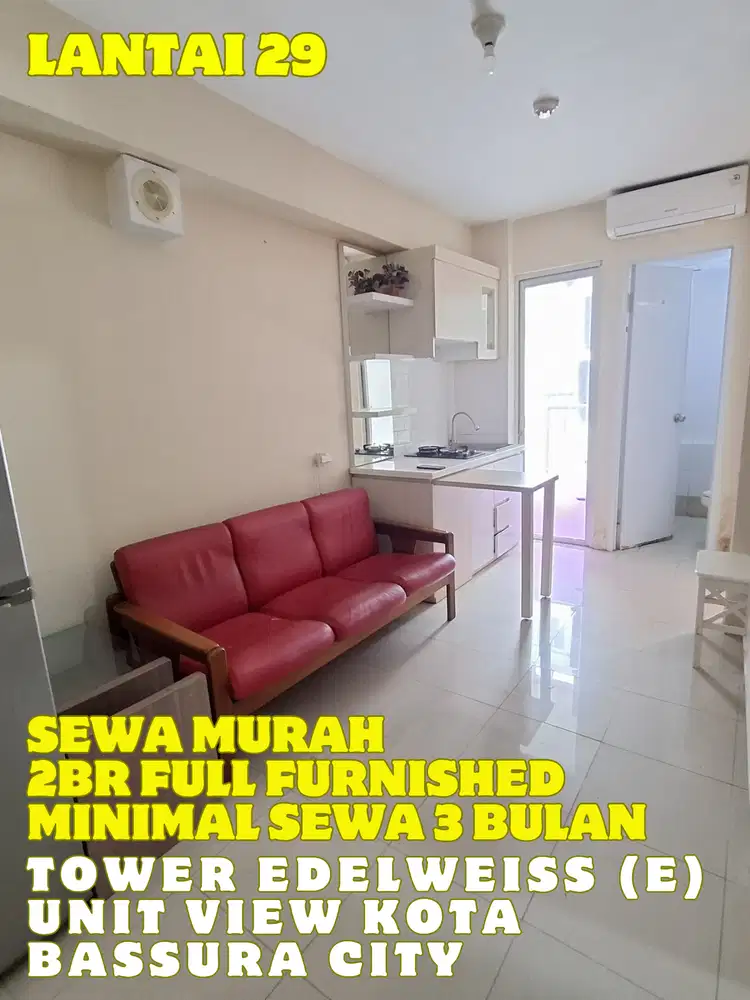 SEWA MURAH 2BR FURNISHED TOWER EDELWEIS (E) APARTEMEN BASSURA CITY