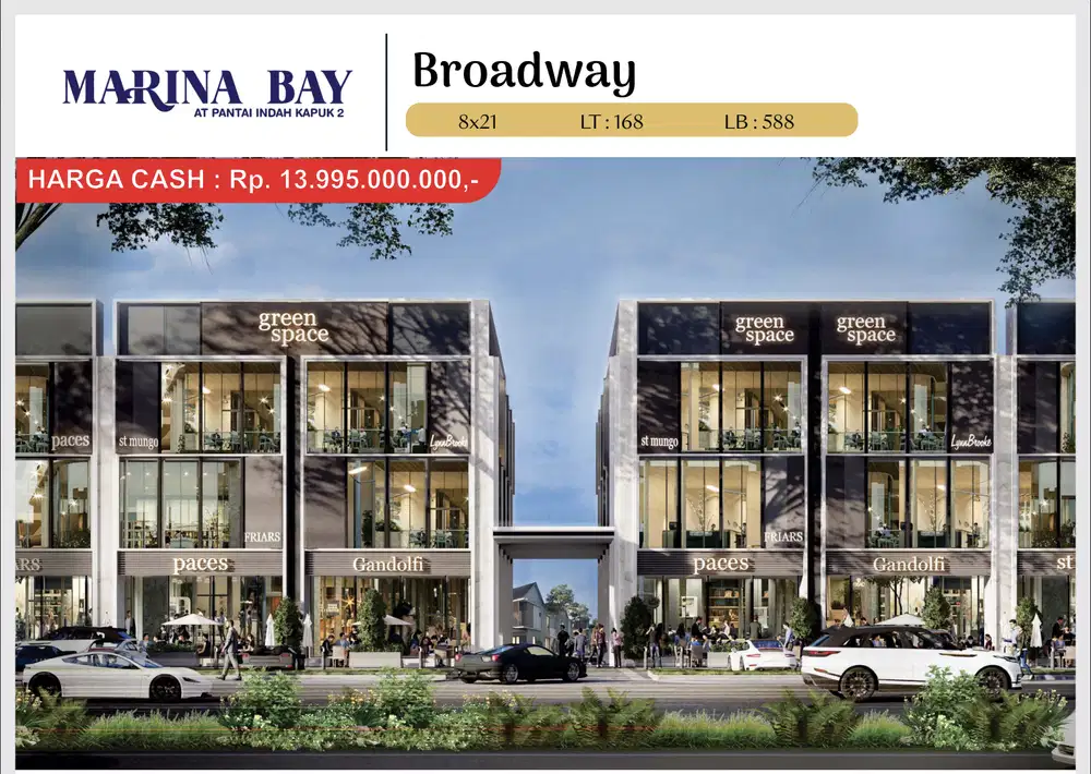 Rukan 3 Lantai Marina Bay di PIK 2