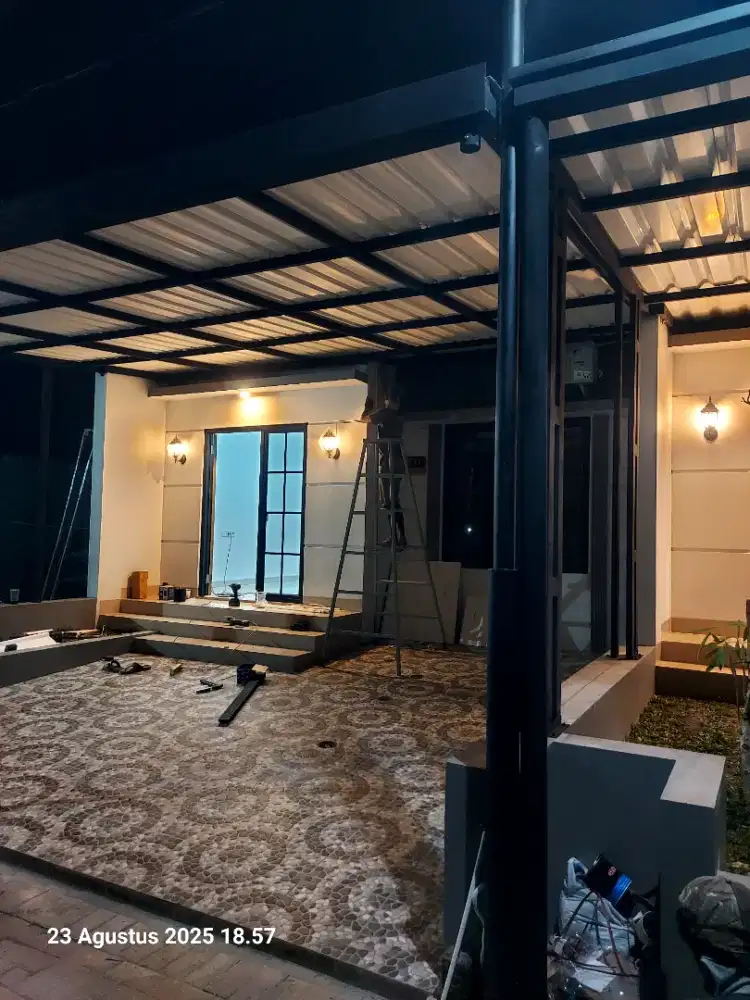 Kanopi atap alderon murah brkwlitas 435rb/m² free tiang dobel tanpa DP