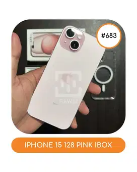 #683 Iphone 15 Pink 128 Ibox Garansi 06 September 2026 BH 100%