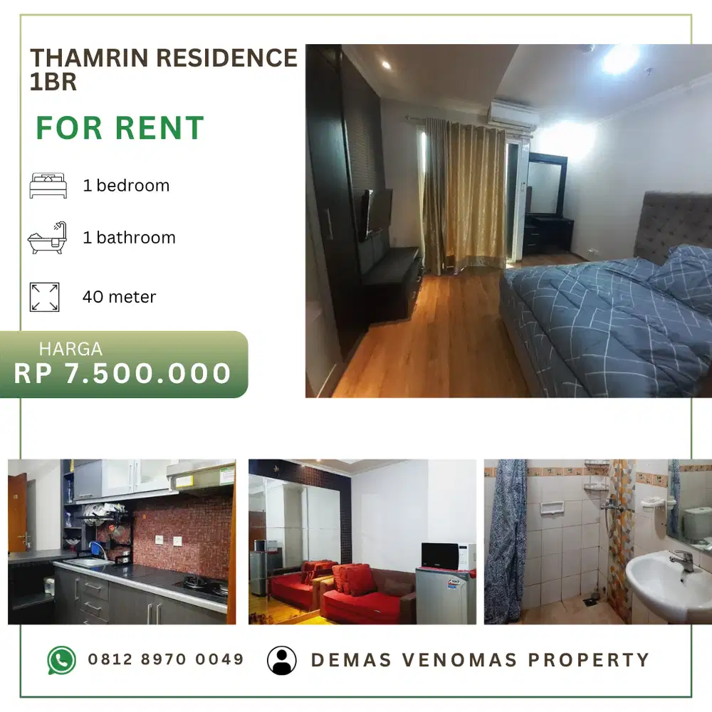 Disewakan Apartement Thamrin Residence 1BR Full Furnished Tower A