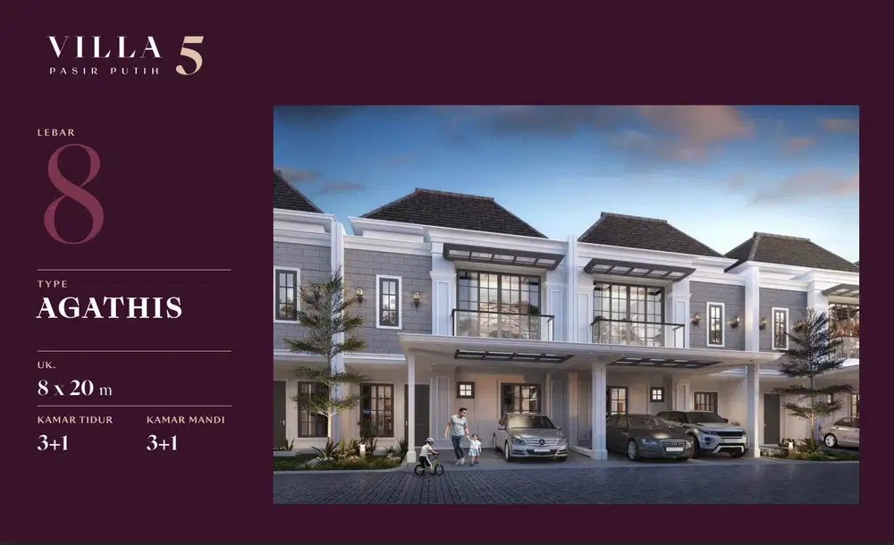 Rumah 2 Lantai Villa Pasir Putih 5 di PIK 2