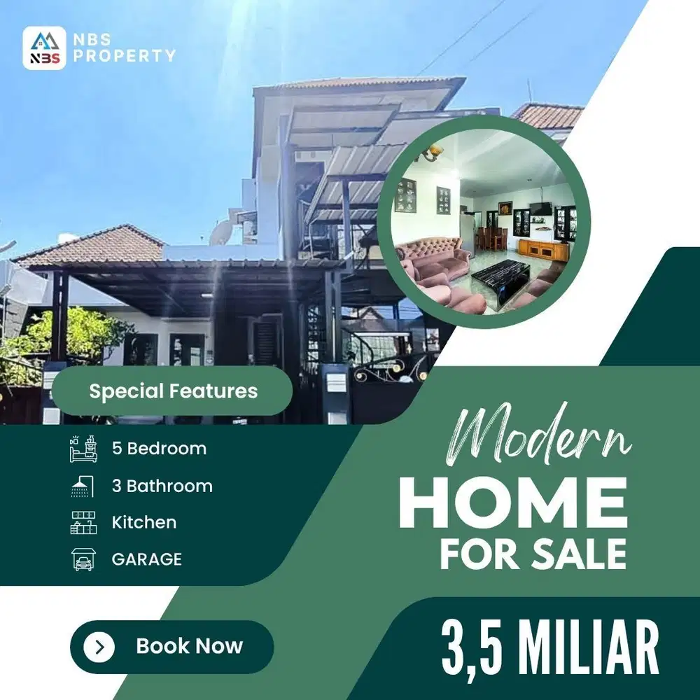 Dijual 2 rumah jadi 1  Masih terawat baik & siap huni Lokasi sesetan