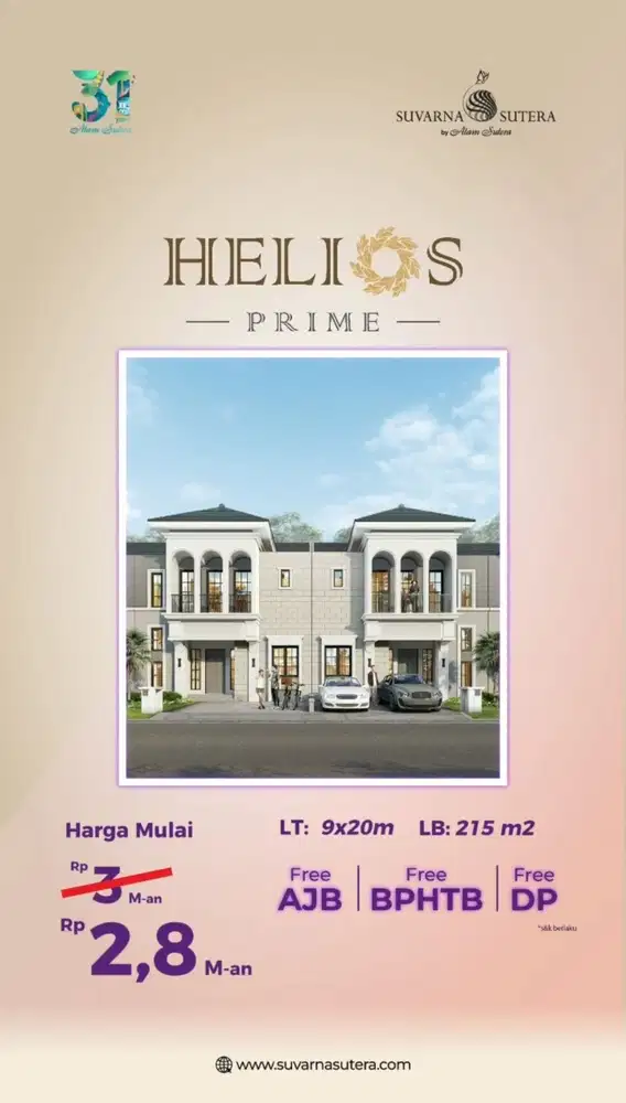 Rumah Cluster Helios Prime Promo Dan Diskon Suvarna Sutera Cikupa