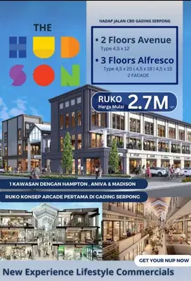 Dijual Ruko 3 Lantai Hadap Jalan 2 Muka The Hudson Gading Serpong
