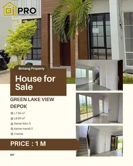 DIJUAL RUMAH DI GREEN LAKE VIEW CIMANGGIS DEPOK DEKAT TOL CISALAK