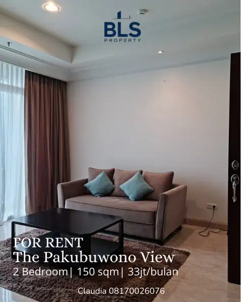 FOR RENT Apartement The Pakubuwono View 2Bedroom
