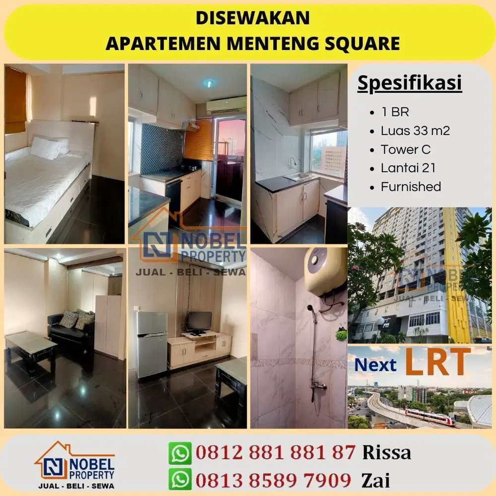 Disewakan Apartemen Menteng Square Furnished 2 IN 1BR Tower C
