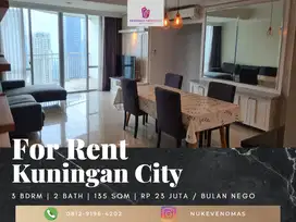 Disewakan Apartement Kuningan City 3 Bedroom Furnished Lantai Sedang