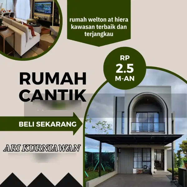 Rumah di bsd city welton at hierra sangat nyaman dan mewah 2 lantai