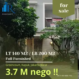Rumah di Greencourt Kapuk 140 M2 3 KT Full Furnished Harga 3.7 M