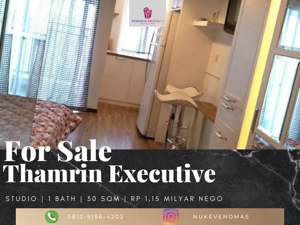 Dijual Apartement Thamrin Executive Studio Lantai Sedang Furnished
