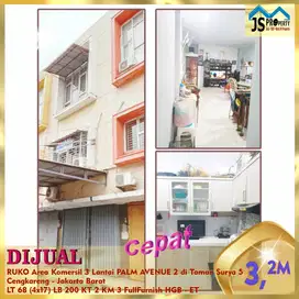DIJUAL RUKO Area Komersil 3 Lantai PALM AVENUE 2 di Taman Surya 5 - ET