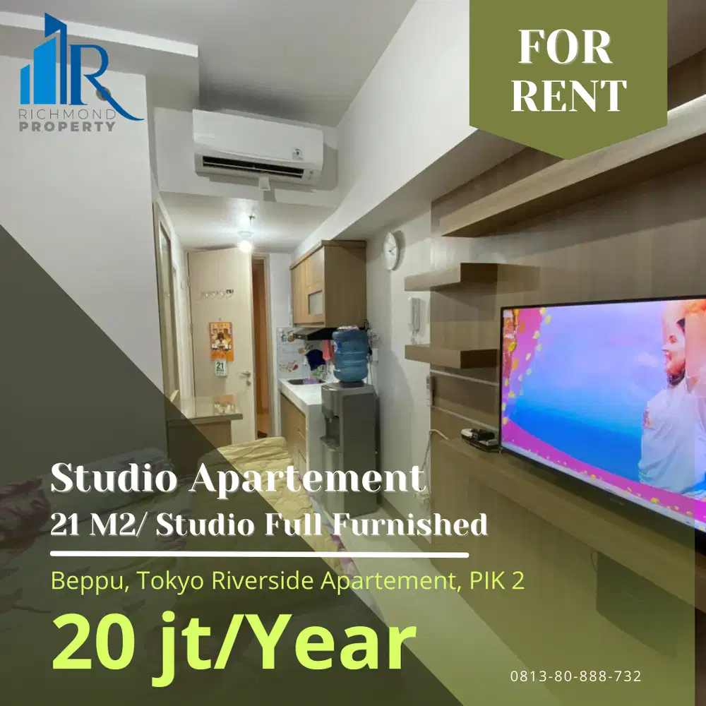 30&gt;20 Jt   Sewa apartemen studio di Tokyo Riverside PIK 2 MURAH BGT
