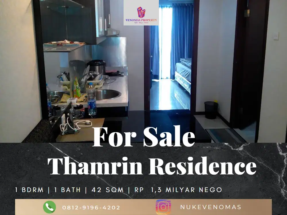 Dijual Apartement Thamrin Residence 1BR View Pool Lantai Rendah