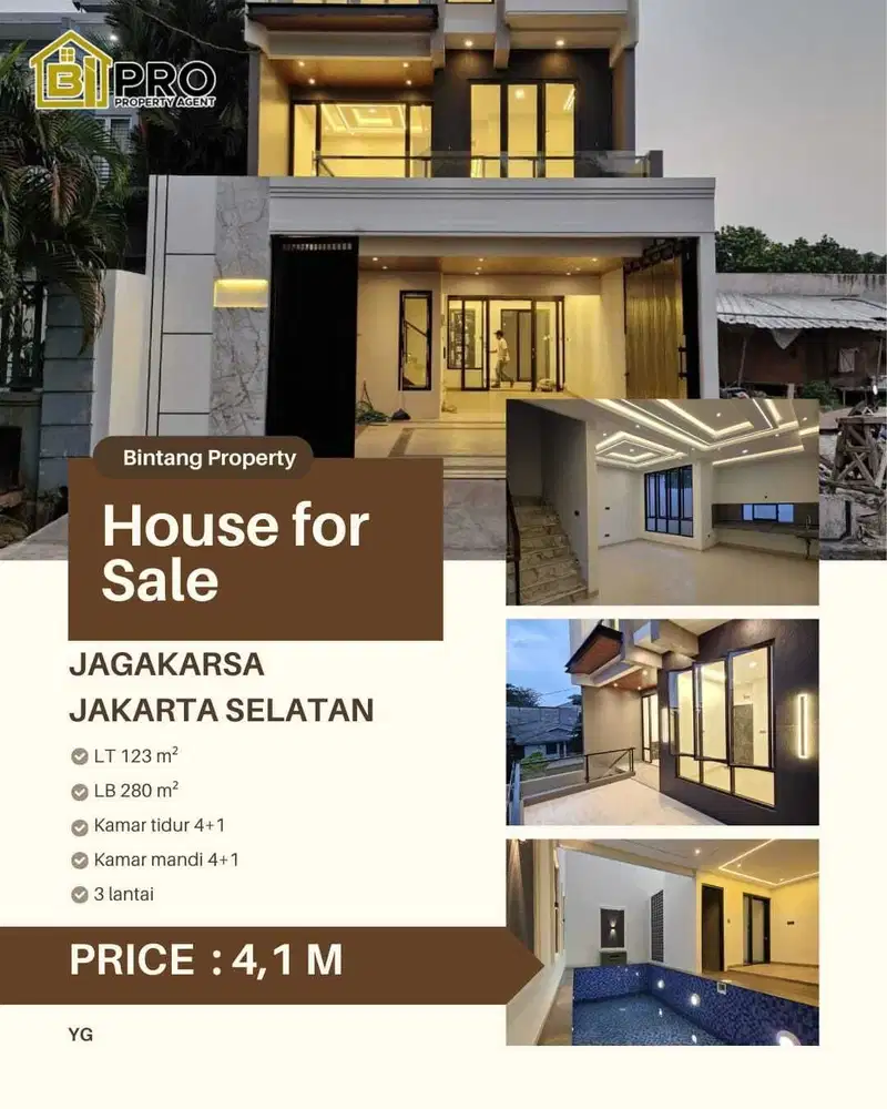 DIJUAL RUMAH DI JAGAKARSA JAKARTA SELATAN ADA ROOFTOP PRIVATE POOL