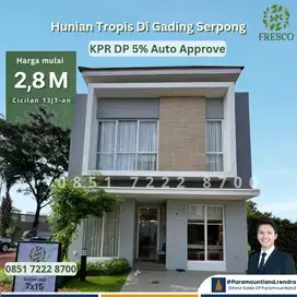 Dijual Rumah Baru DP 0% Hoek 3 Kamar Tidur Di Gading Serpong