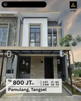 Rumah 2 Lantai Model Jepang Modern di pamulang, pondok cabe