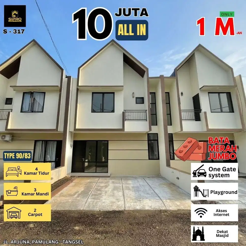 Rumah Siap Huni Cukup  10 Juta di Pamulang Tangsel