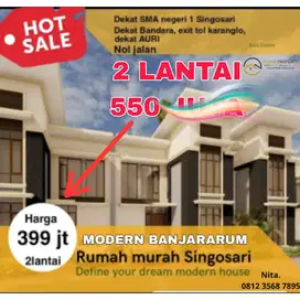 HOT SALE Rumah Modern Singosari Dekat Exit Tol Singosari 2Lt 399Jt