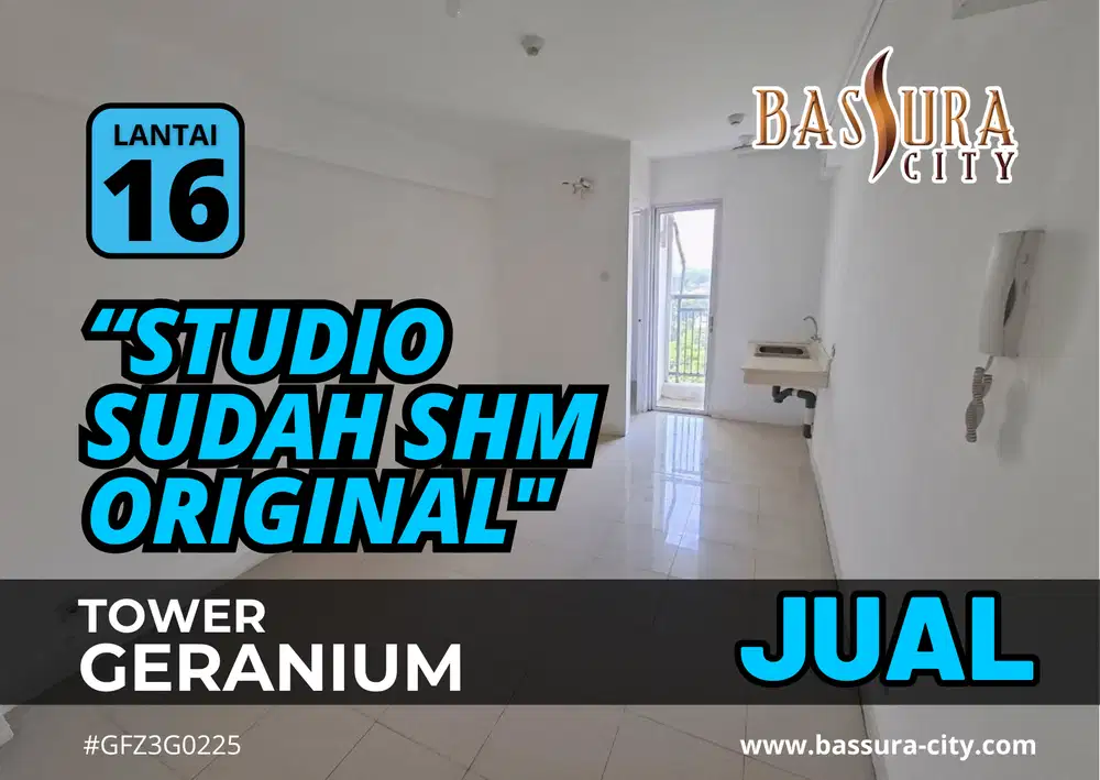 Sewa Apartemen Studio Kosongan Bassura City Unit Baru Lantai 16