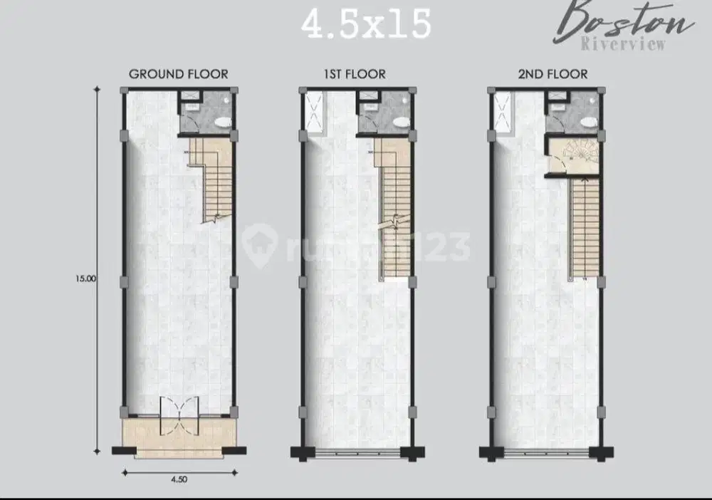 Dijual Ruko Boston Uk 4,5x15 Posisi Badan Pik2