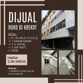 Ruko Jalan Krekot Jaya Molek Pasar Baru 3,5 Lantai