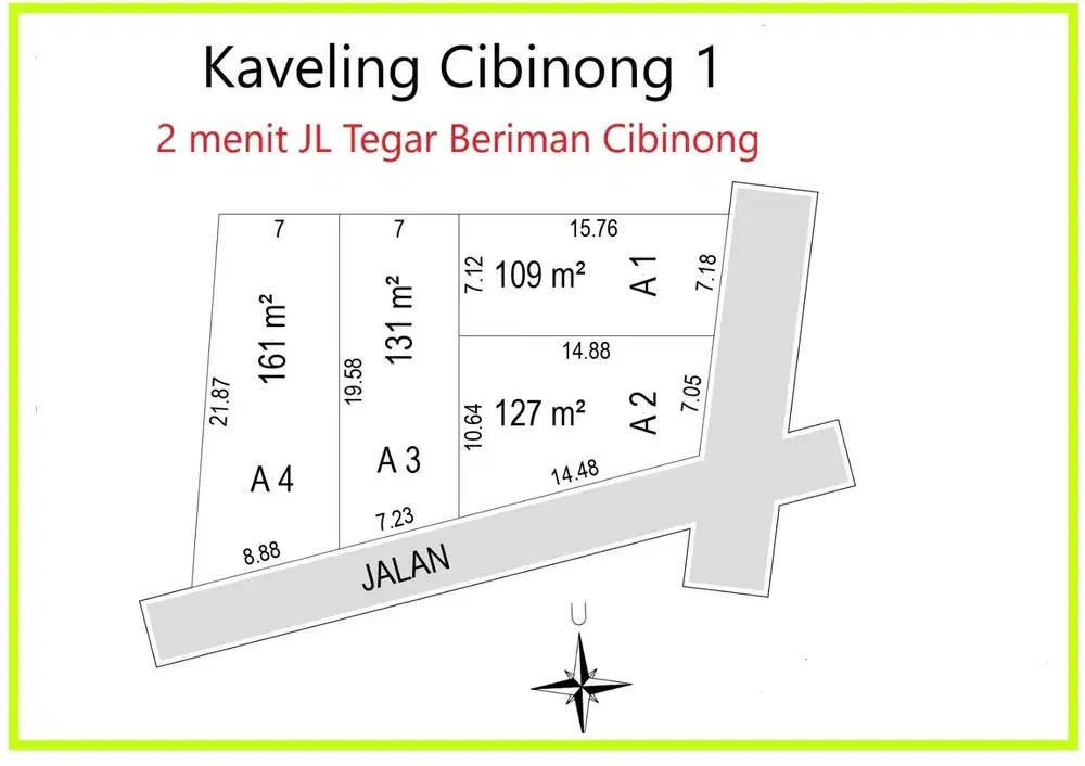 Dijual Tanah Kavling Cibinong Legalitas SHM, 9 Menit Stadion Pakansari
