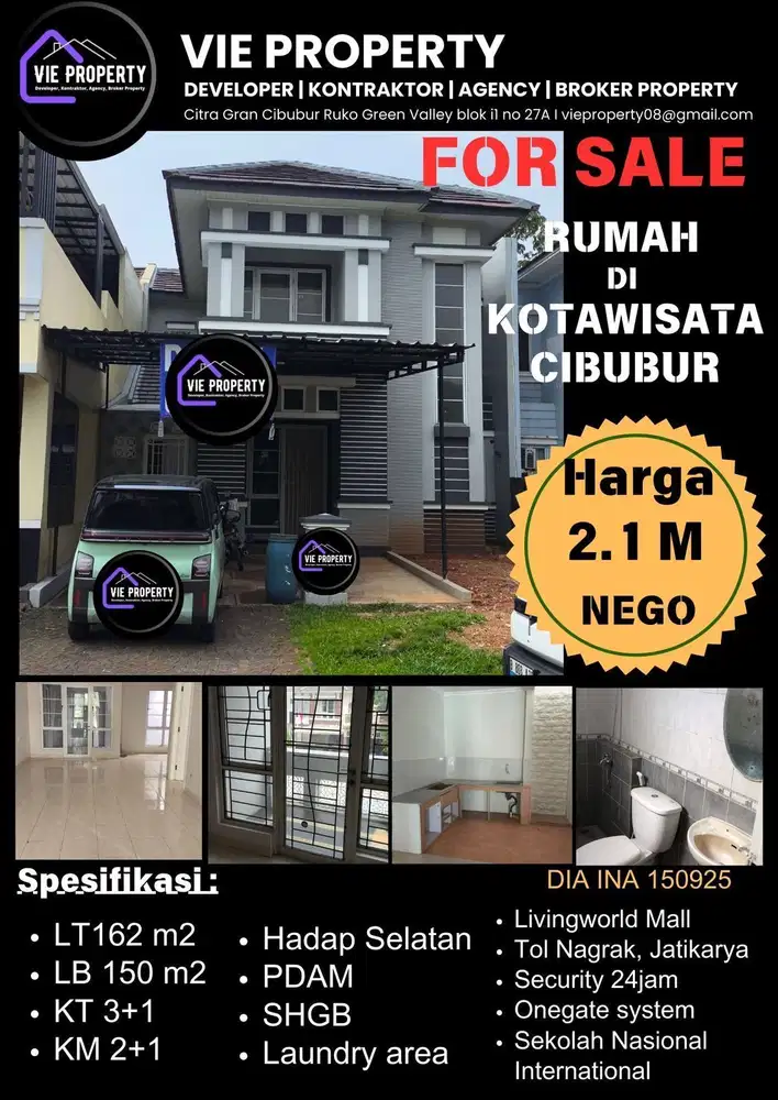 Rumah apik siap huni di Kota Wisata Cibubur