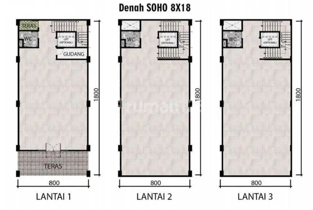 Dijual Ruko Soho Wallstreet Uk 8x18 di Pik2