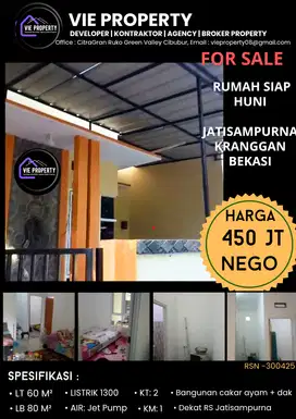Dijual murah rumah di Jatisampurna Kranggan Bekasi