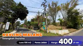 Kavling Poros Jalan Samping Thursina Cocok Usaha di Kawasan Ramai