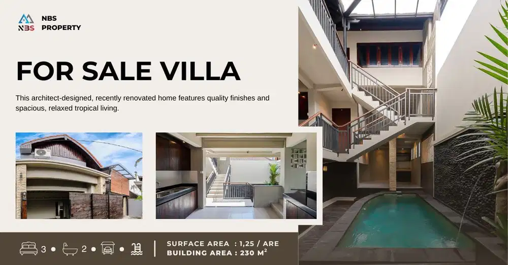 FOR SALE VILLA WITH A BEAUTIFUL POOL IN KEROBOKAN