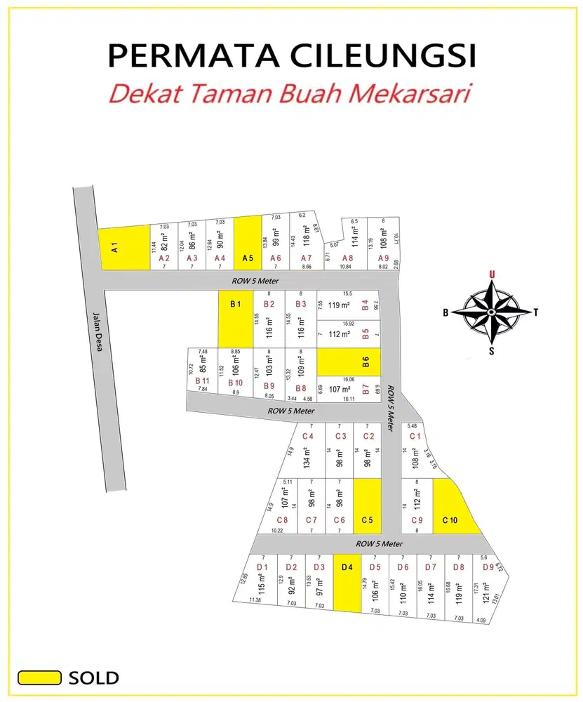 Dekat Taman Buah Mekasari Dijual Tanah Kavling Murah Free SHM