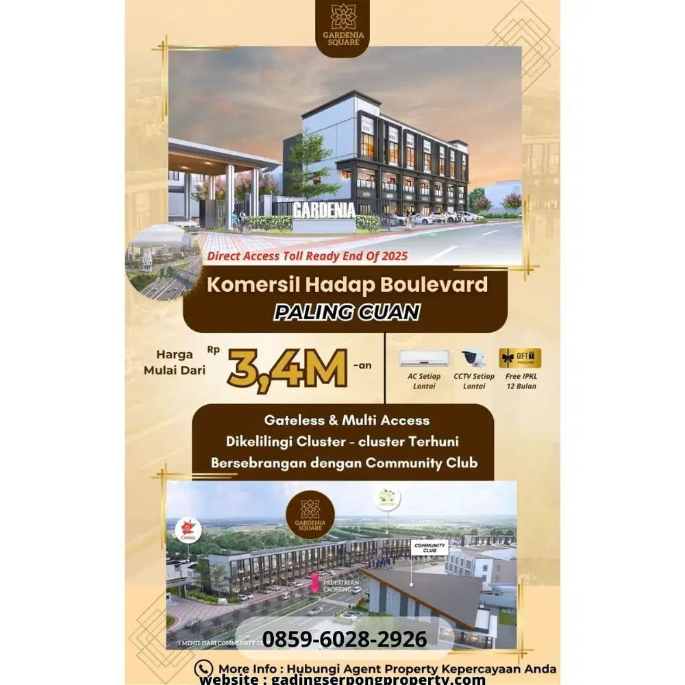 Gardenia Square Tangerang 3 Lantai Ruko Prestisius petals harga 3,38M