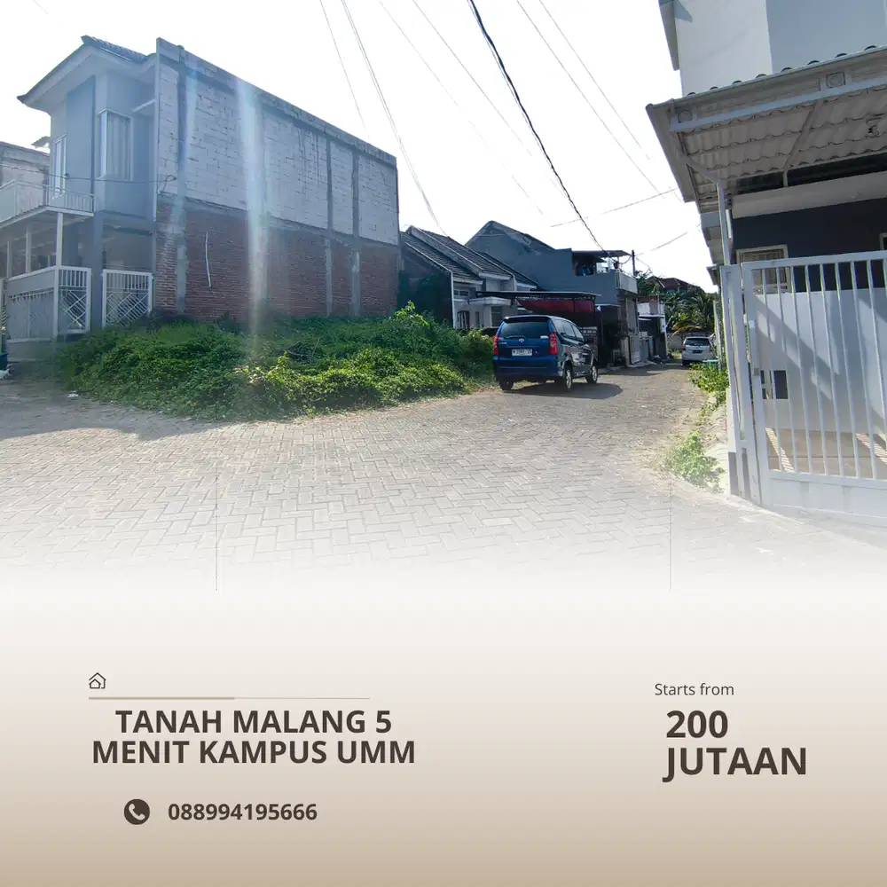 Tanah Tegalgondo Belakang UMM Potensial Kosan