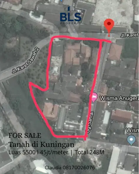 For SALE Tanah di Kuningan Cocok Untuk Kantor dan Apartement