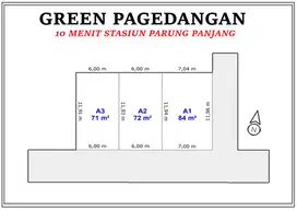 Cocok untuk Kontrakan, tanah Pagedangan 10 Menit Stasiun Parung Panjan