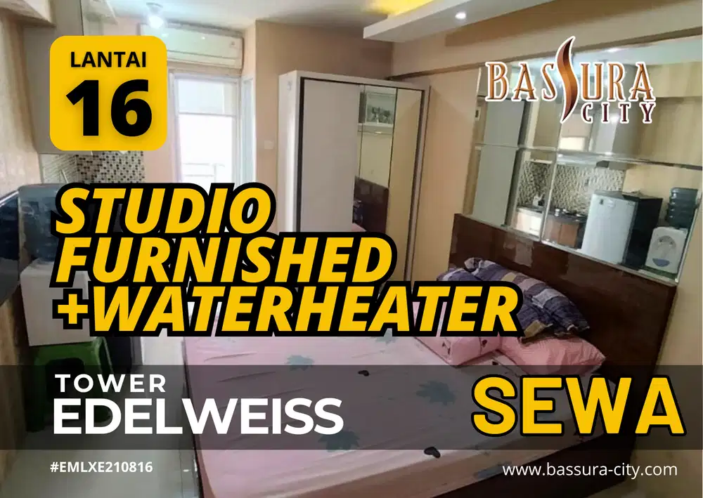 Sewa Apartemen Bassura City Tower E Lantai 16 STUDIO Ada WaterHeater