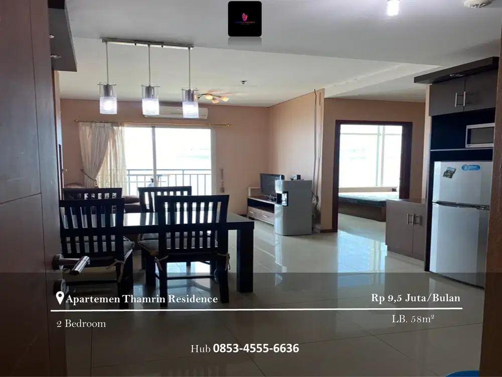 Disewakan Apartement Thamrin Residence, 2 BR Full Furnished Bagus