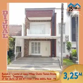 DIJUAL Rumah 2½ Lantai di Lippo Village Clstr Taman Bromo Karawaci -FN