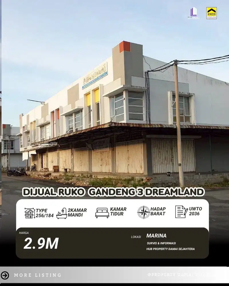 Ruko Dream Land dijual cepat