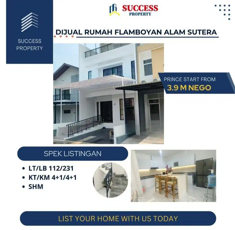 DI JUAL RUMAH FLAMBOYAN ALAM SUTERA 7x16